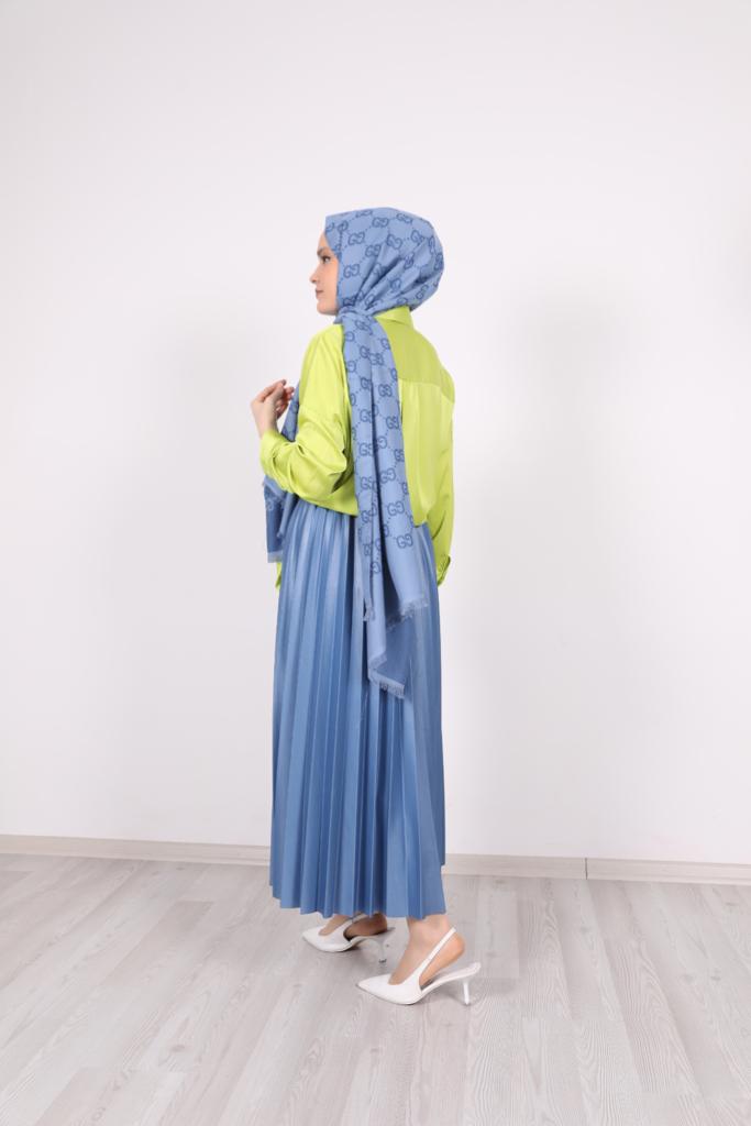 Solid Color Satin Shirt Pistachio Green