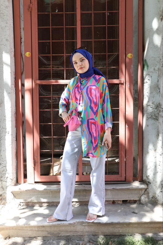 Colorful Striped Shirt Pink