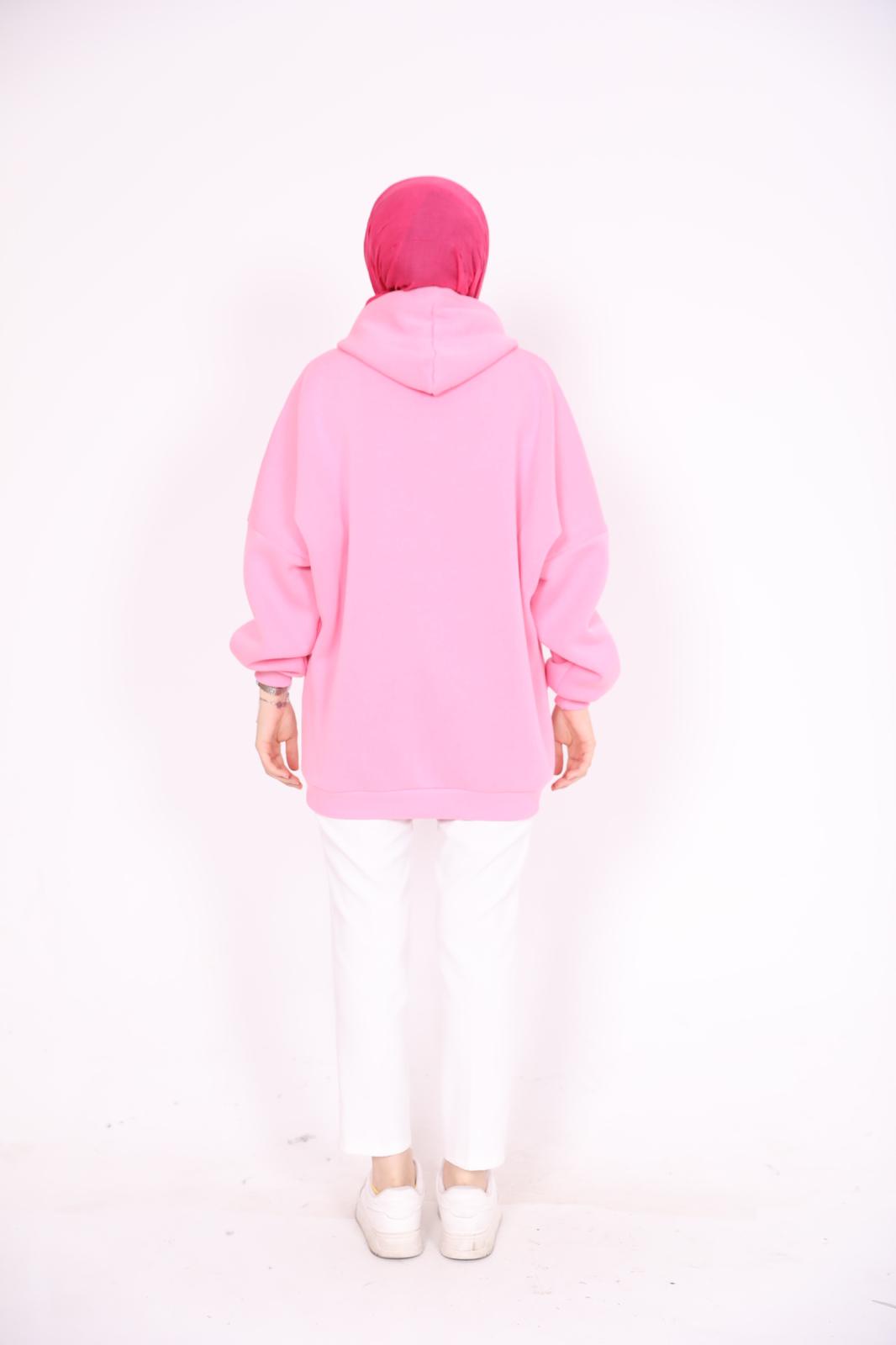 Three Thread Kangaroo Pocket Sweat Pink