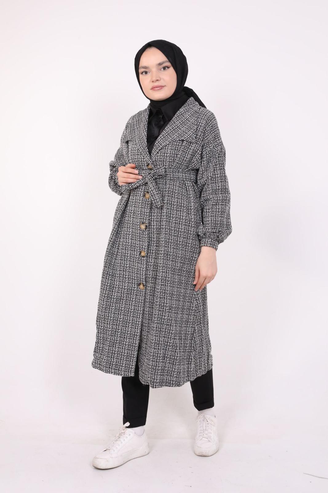 Şanel Fabric Lined Coat Black