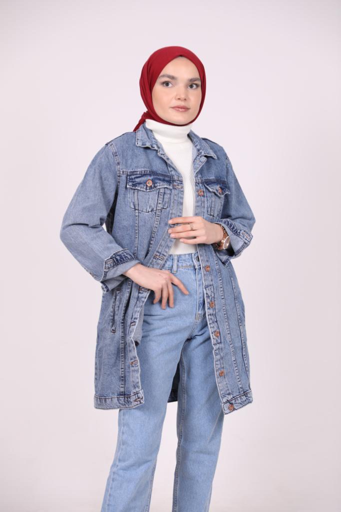 Buttoned Denim Jacket Blue