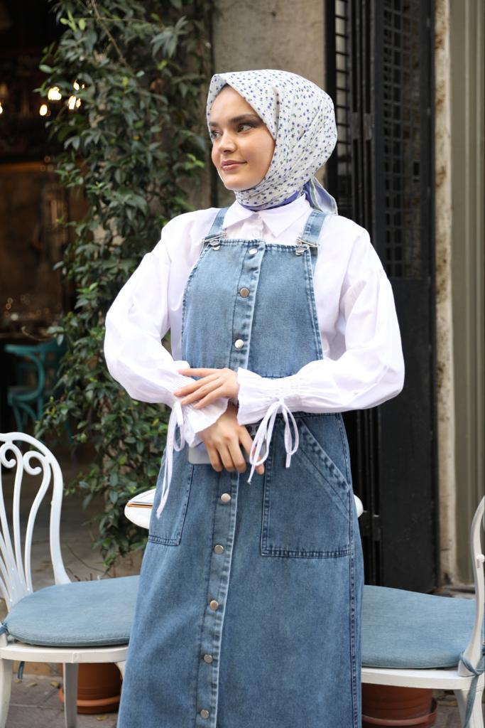 Buttoned Denim Slopet Blue