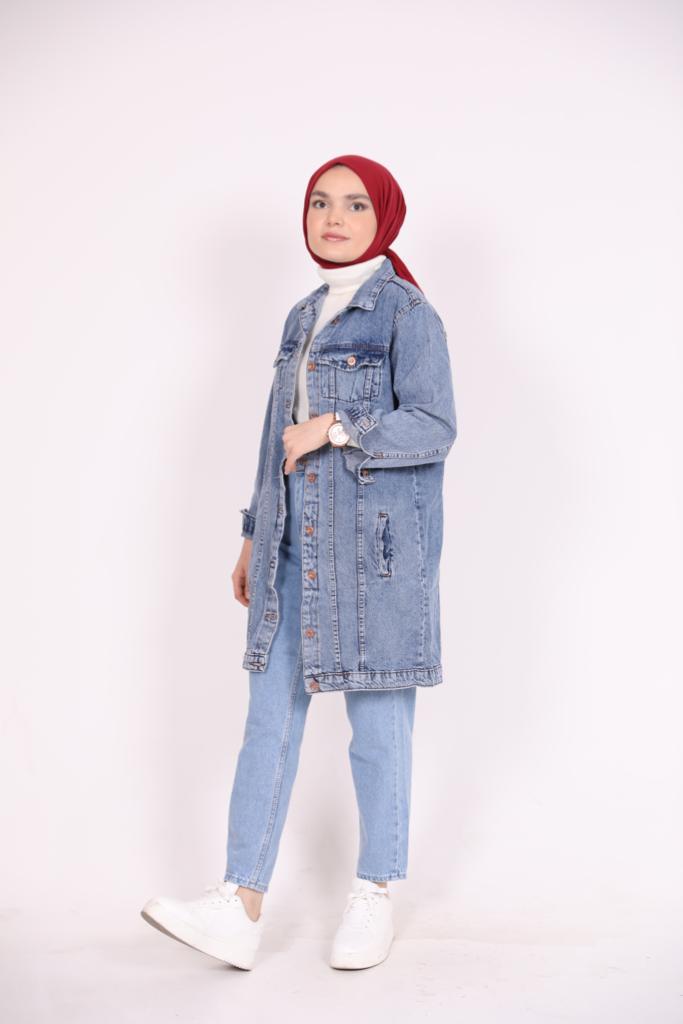 Buttoned Denim Jacket Blue
