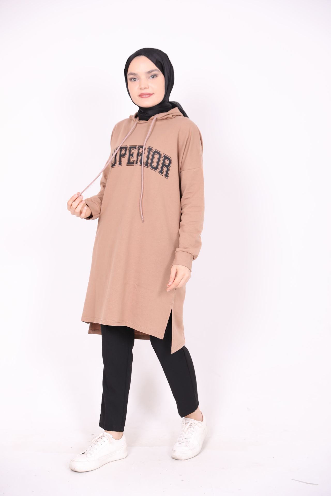 Superior Baskılı Sweat Camel