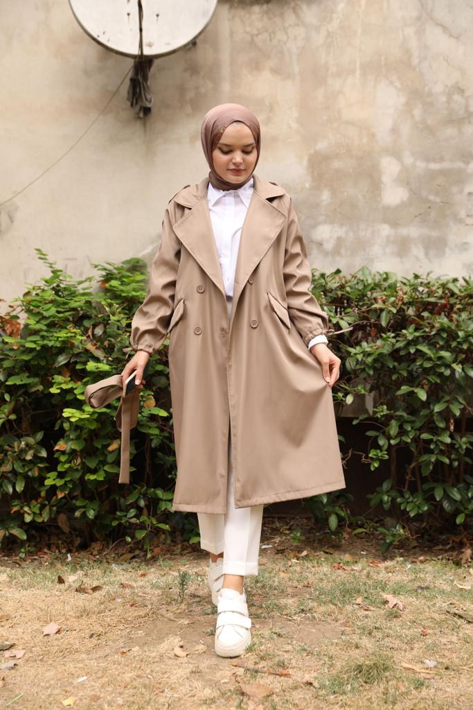 Oversized Trench Mink with Tied Sleeves