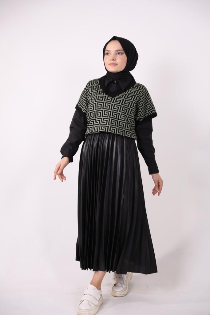 Labyrinth Pattern Sweater Green