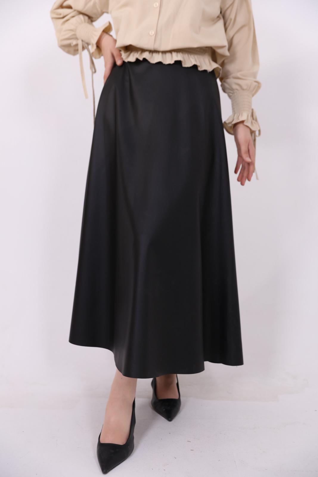 Kiloş Leather Skirt Black
