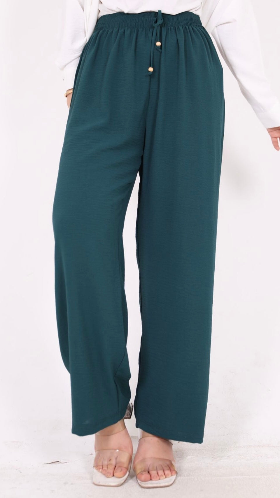 Beli Lastikli Ayrobin Pantolon Zümrüt Yeşili