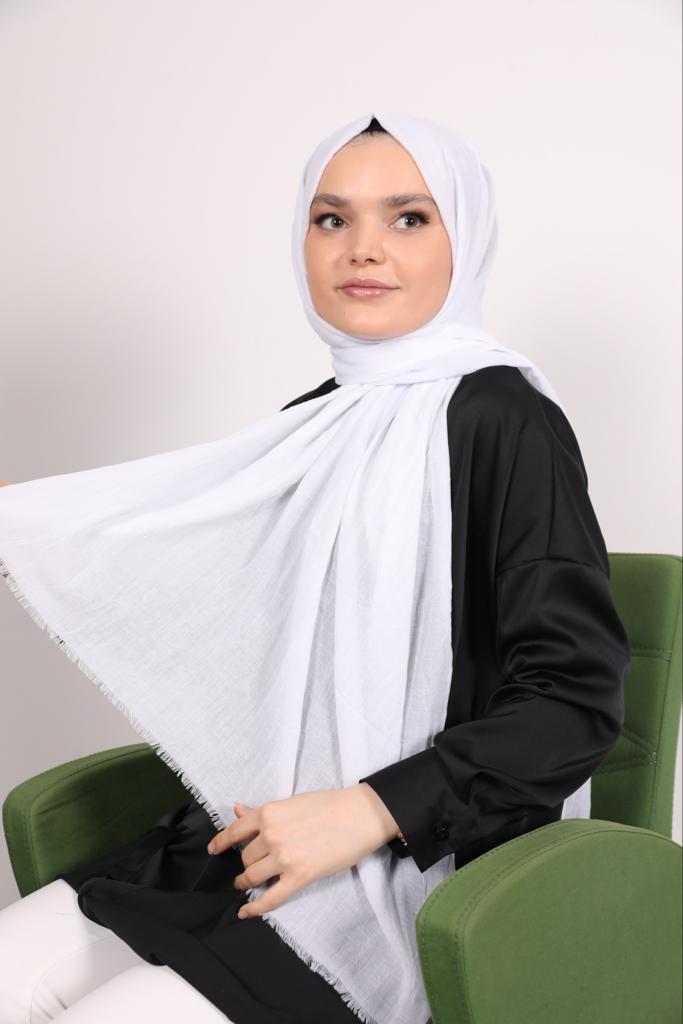 Bamboo Model Shawl White