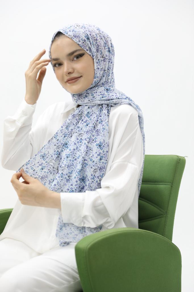 Floral Shawl Blue