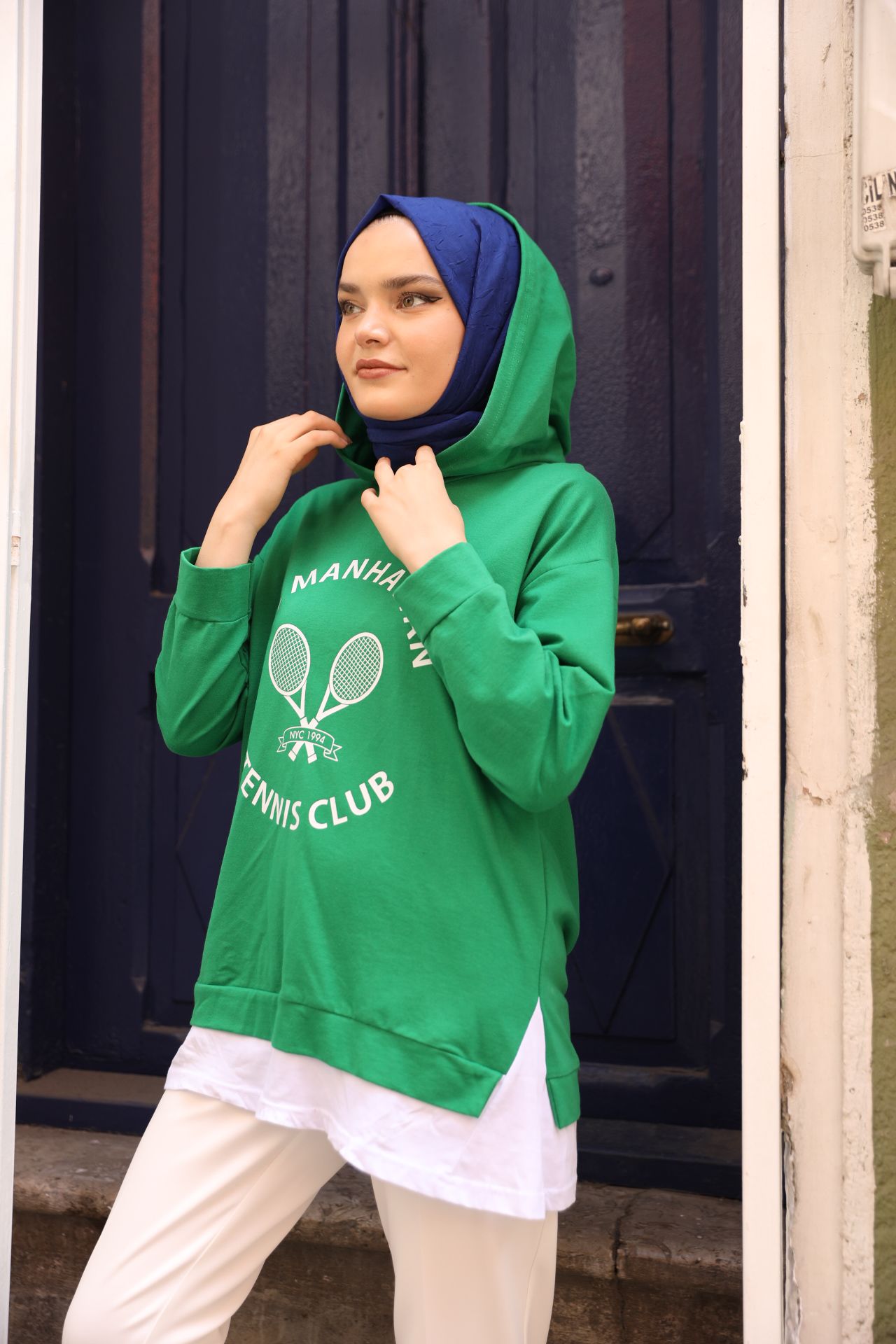 Manhattan Printed Sweat Green