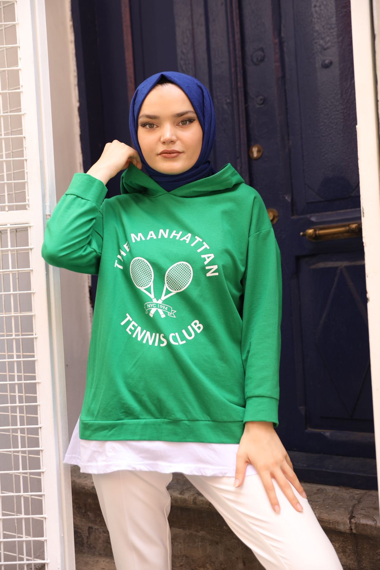 Manhattan Printed Sweat Green