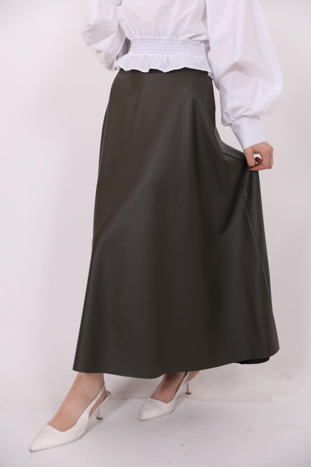 Kiloş Leather Skirt Green