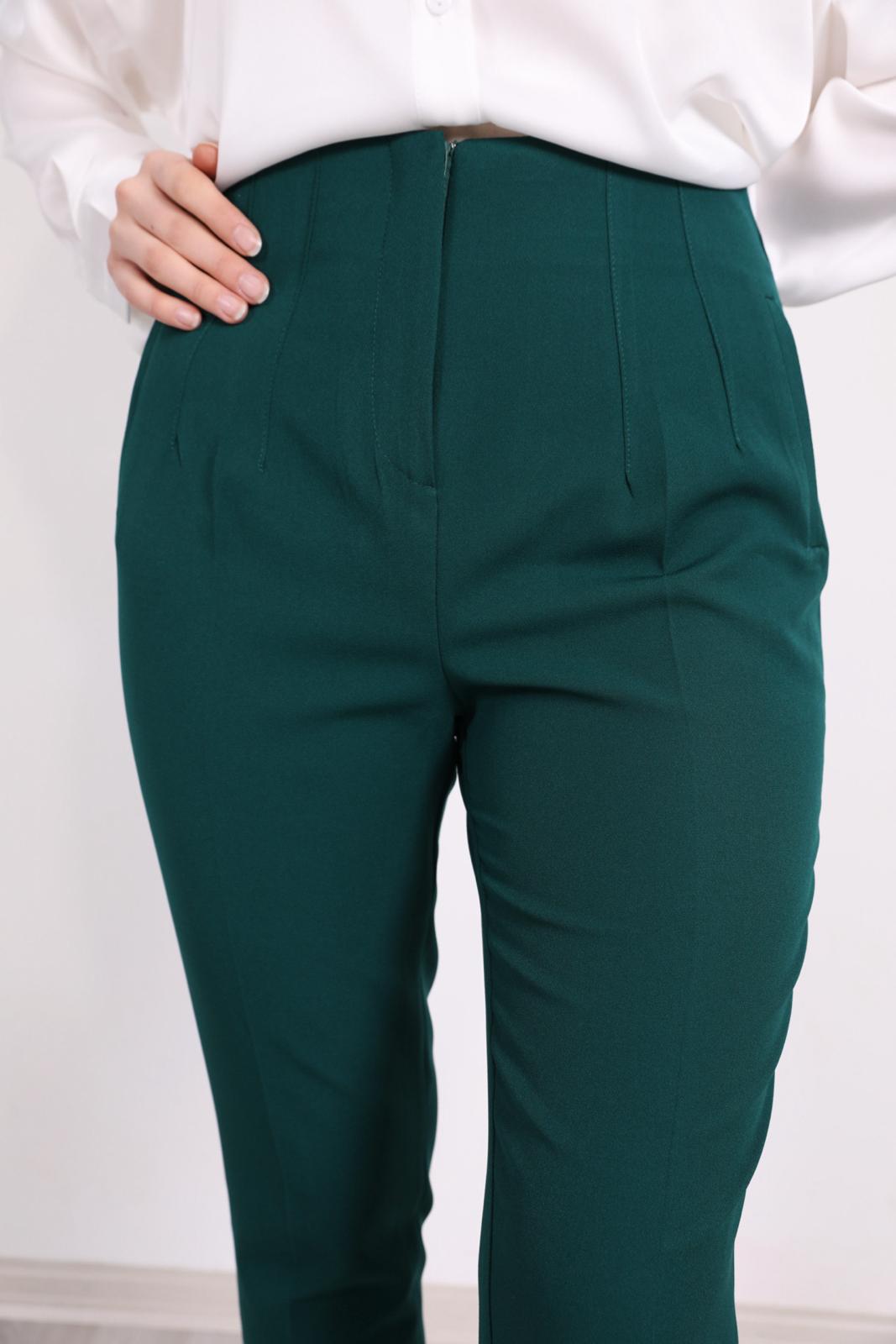 Zara Model Piliseli Pantolon Yeşil