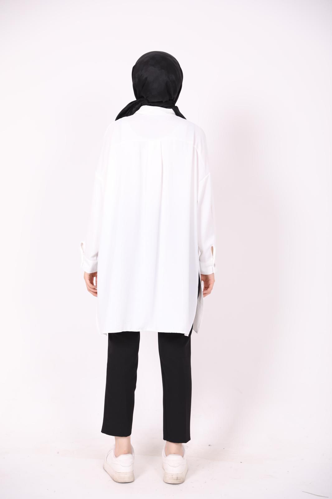 Wide Buttoned Ayrobin Shirt White