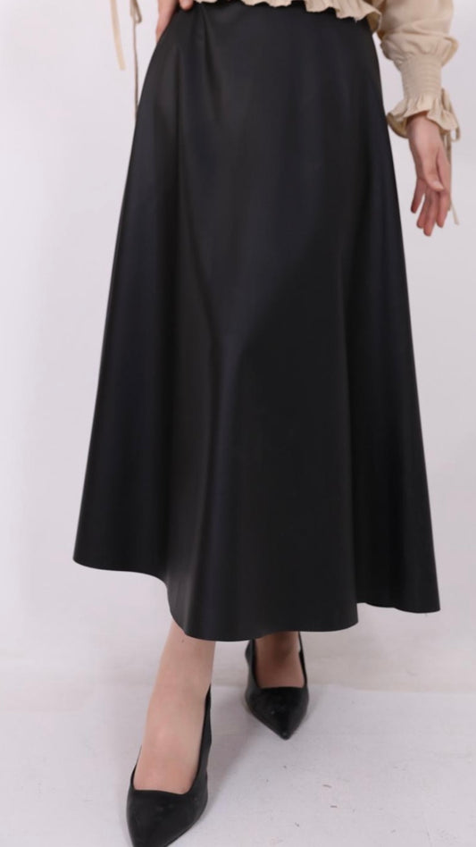 Kiloş Leather Skirt Black