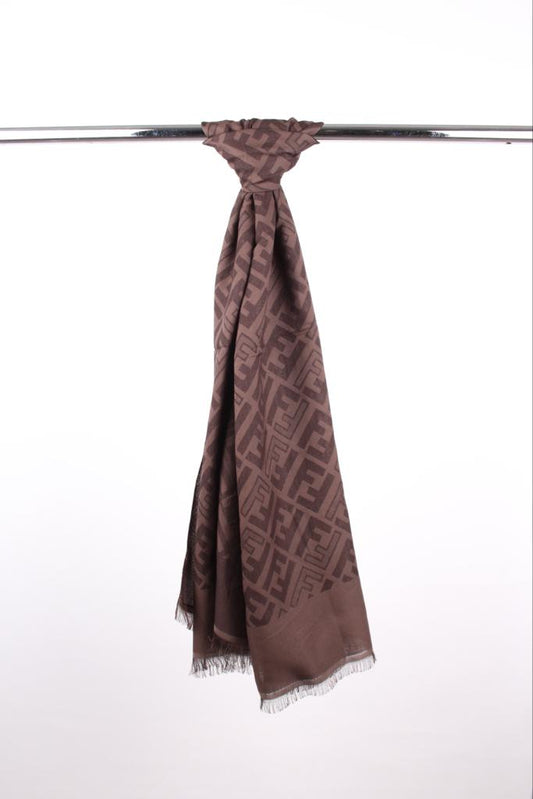 Letter Printed Shawl Khaki