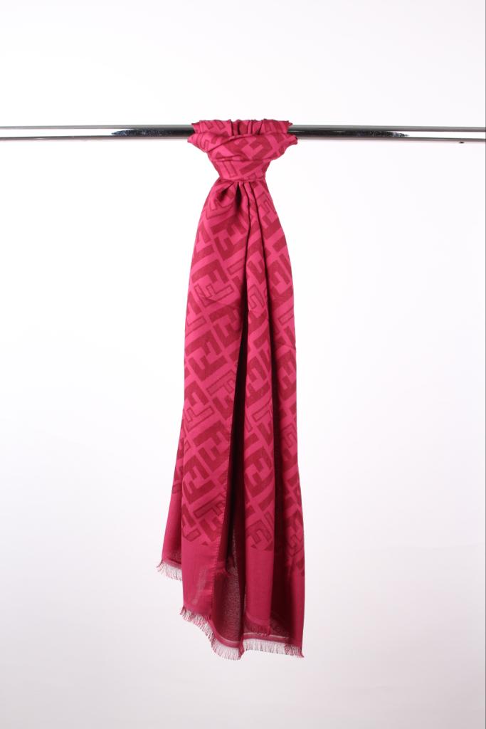 Letter Printed Shawl Red