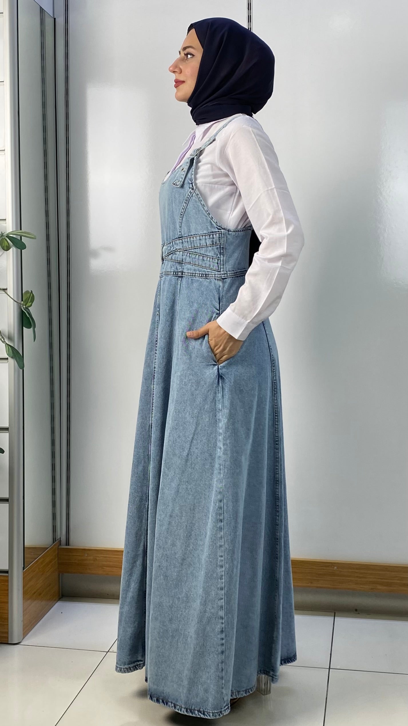 Çapraz Model Kot Jile Mavi