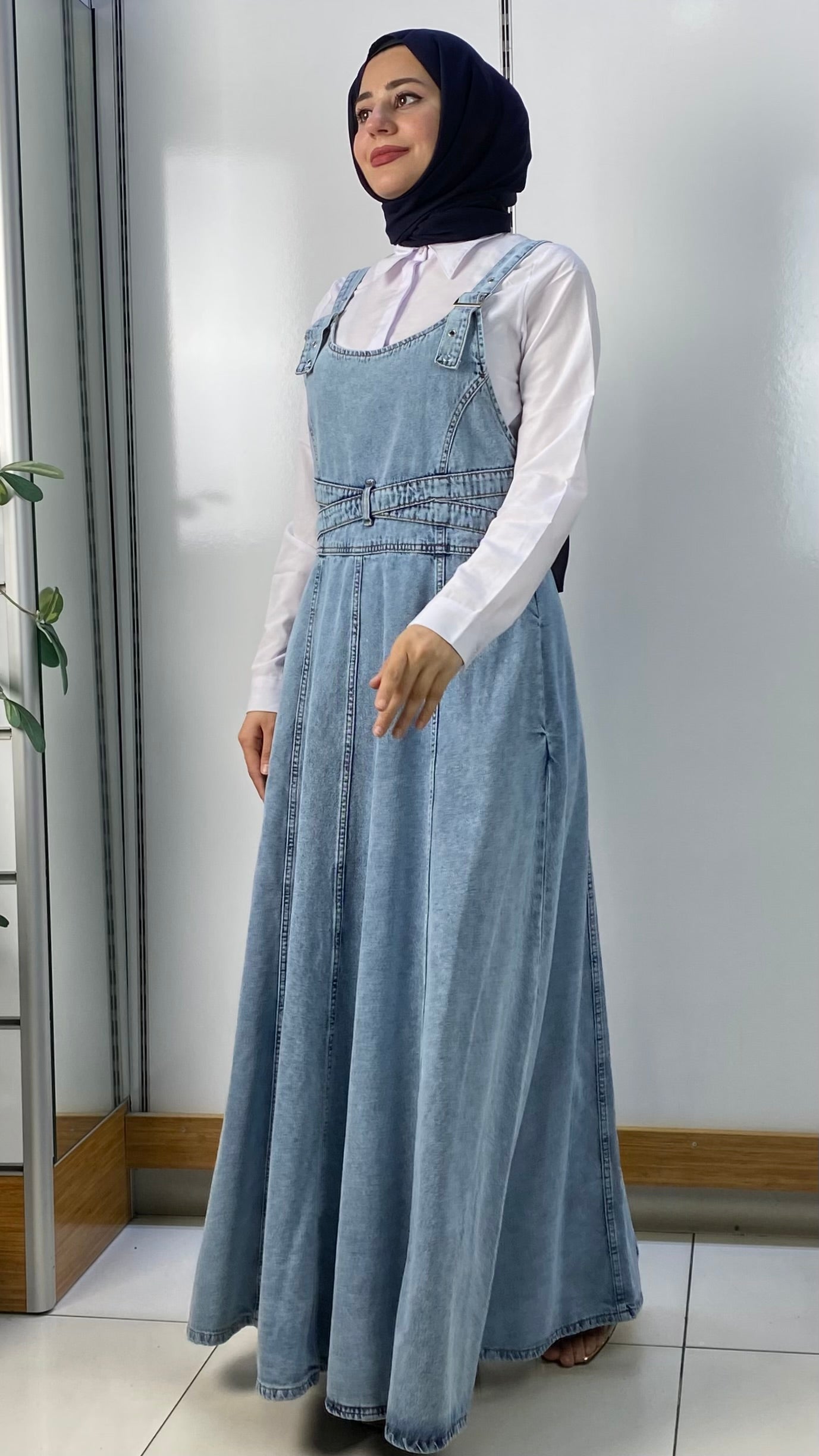 Çapraz Model Kot Jile Mavi