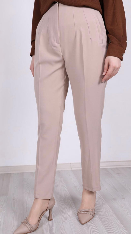 Zara Model Piliseli Pantolon Bej