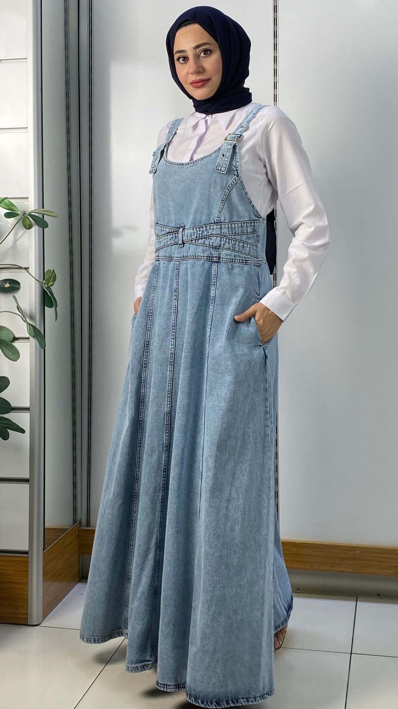 Çapraz Model Kot Jile Mavi