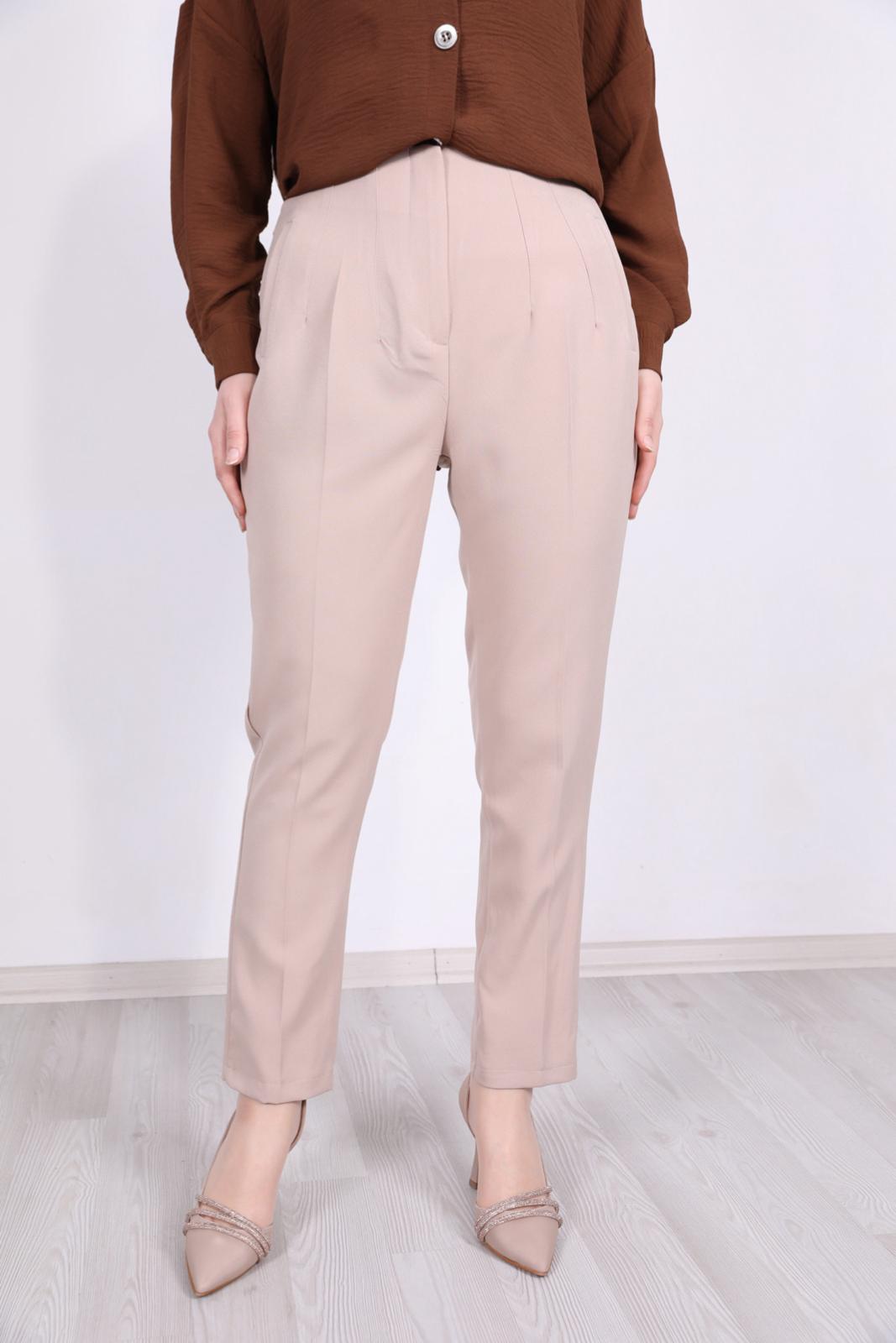 Zara Model Piliseli Pantolon Bej