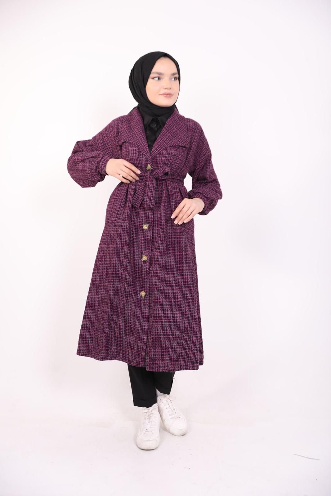 Şanel Fabric Lined Coat Purple