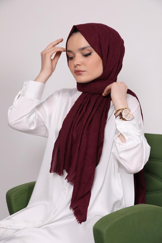 Bamboo Model Shawl Claret Red
