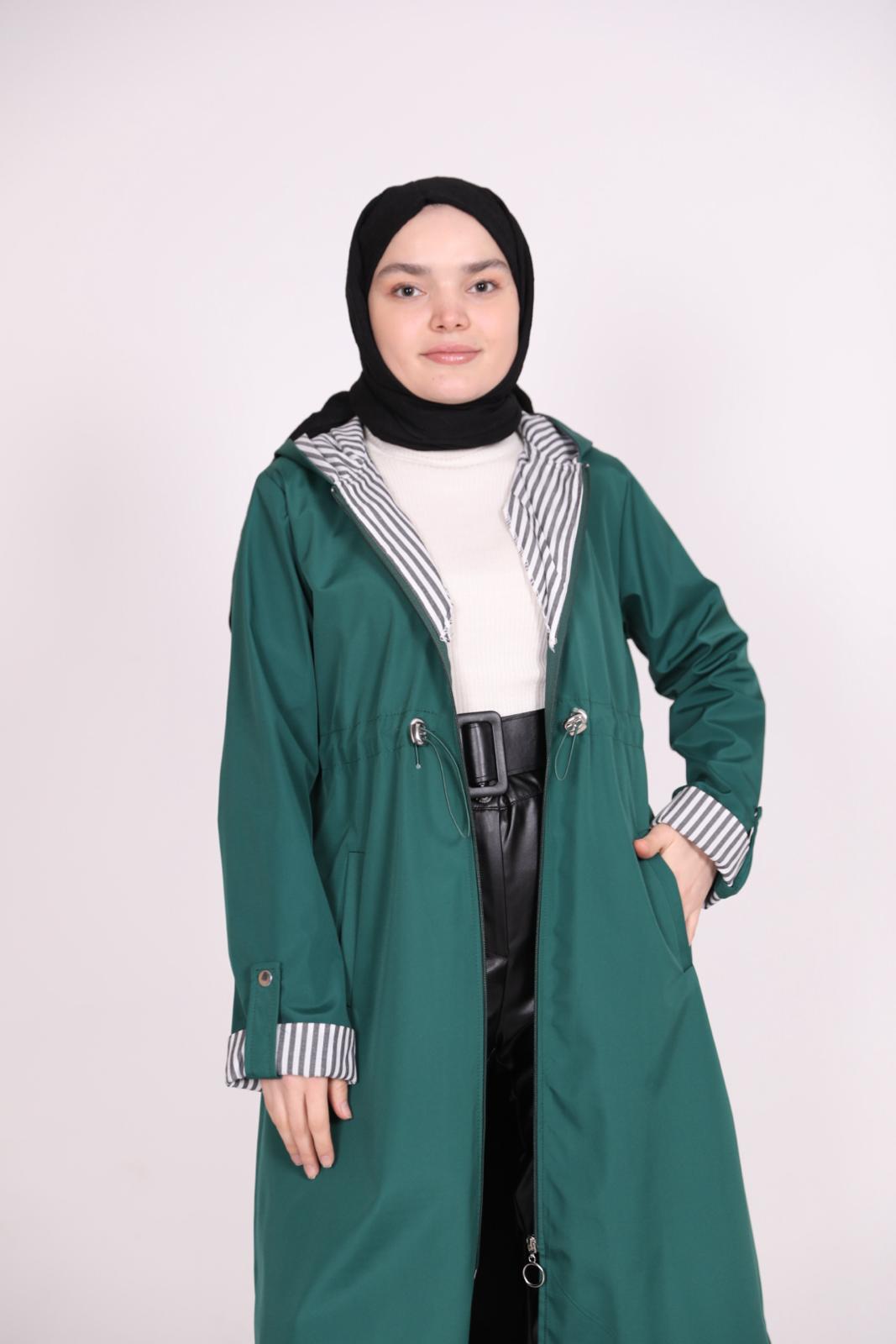 Striped Trench Green