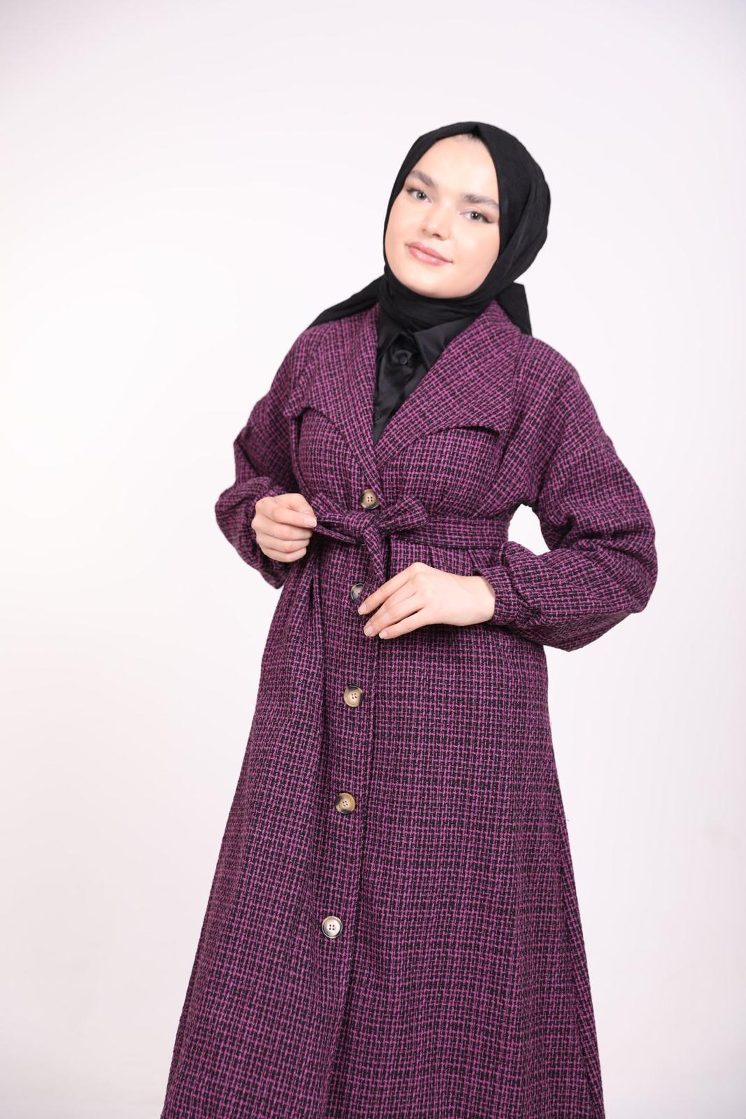 Şanel Fabric Lined Coat Purple