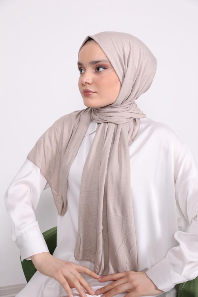 Plain Color Combed Cotton Shawl Beige