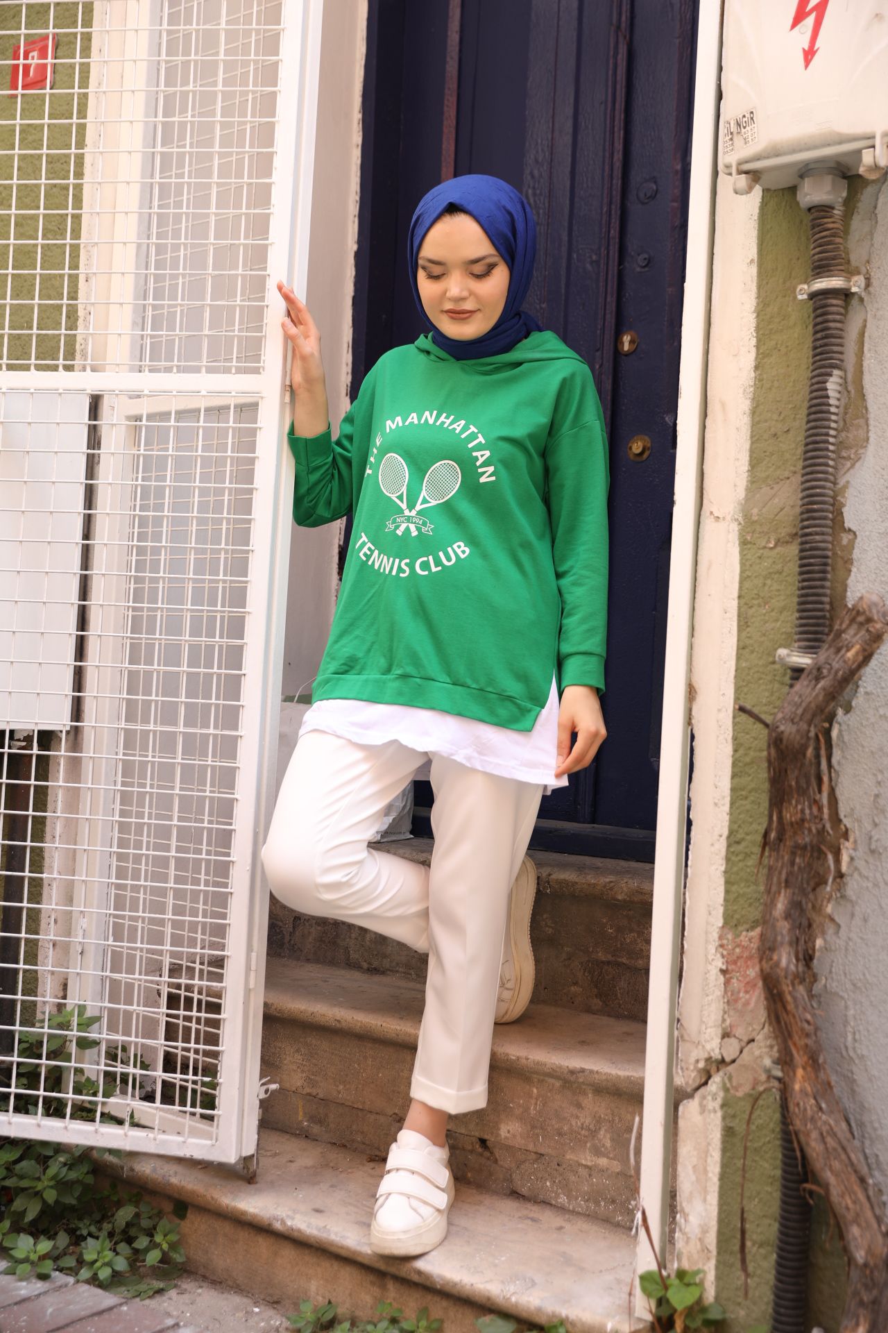 Manhattan Printed Sweat Green