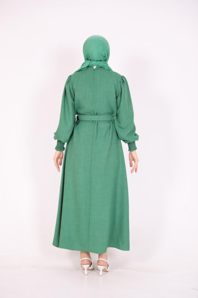 Stoned Belted Dress Green